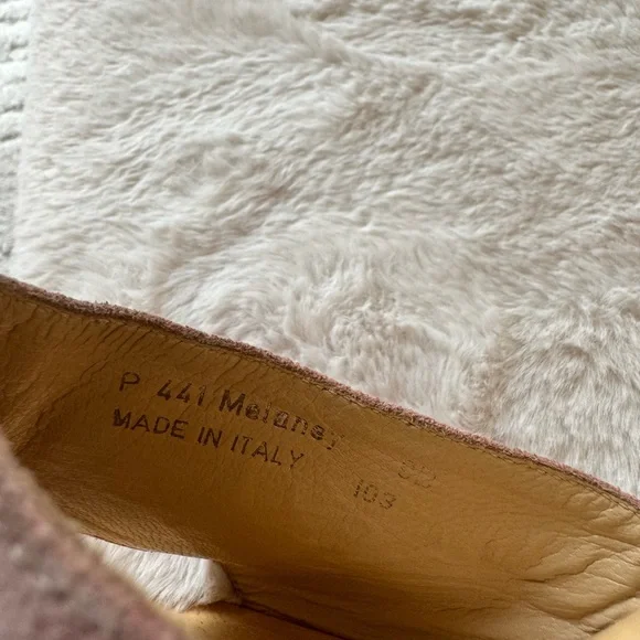 Coach Pink Suede Floral Slide Wedges  with Red Flowers and Green Leaves - Picture 8 of 8